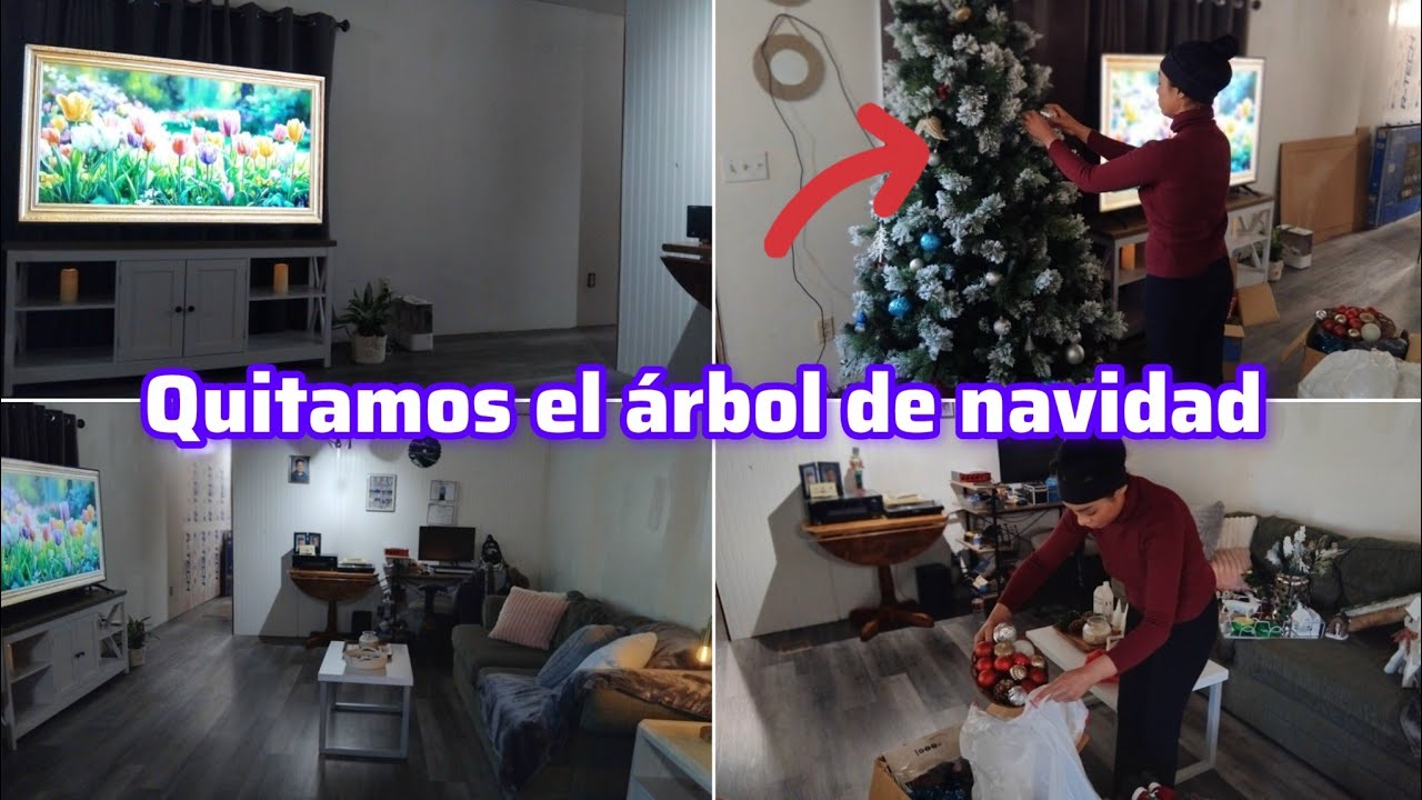 QUITAMOS ÉL ÁRBOL DE NAVIDAD MI HOGAR Limpió y organizado 🧹🫧