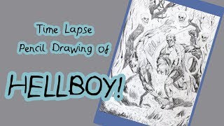 Time Lapse Pencil Drawing of Hellboy
