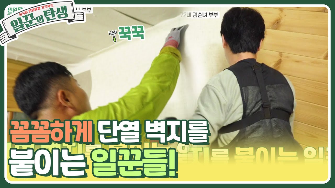 꼼꼼하게 단열 벽지를 붙이는 일꾼들! 단열을 부탁해!  [일꾼의 탄생] | KBS 230607 방송