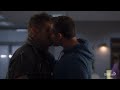 911 7x06  buck and tommy kiss in the hospital