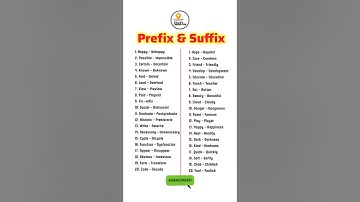 20 Prefix and Suffix | prefix & suffix in english | #prefix #suffix #shorts #viral #ytshorts