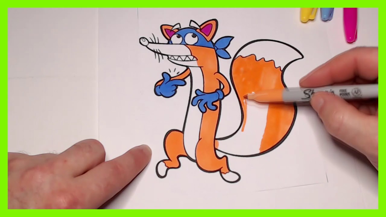Download Coloring Dora the Explorer and Fox Swiper | Dora the Explorer and Friends | Coloring Page |Funny ...