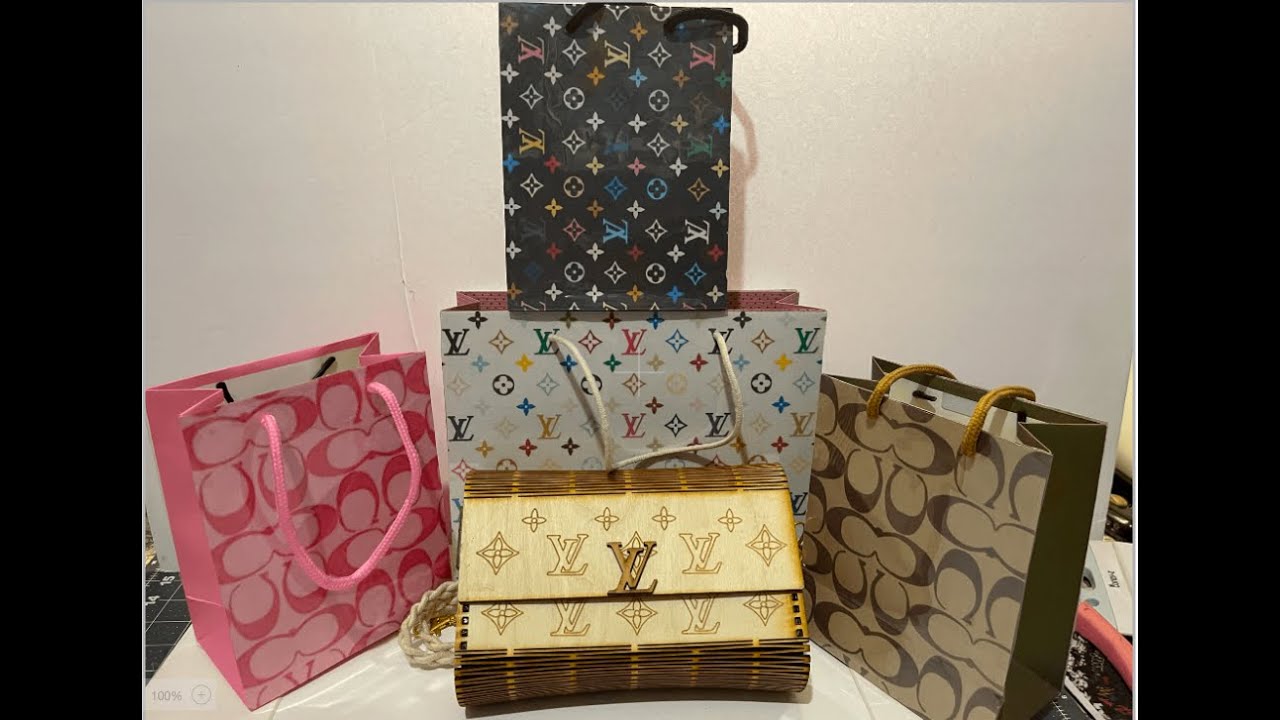 LOT OF 2 Shopping Paper Gift BAGS LV Gucci