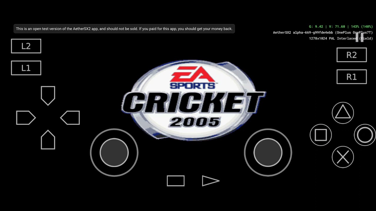 Как сделать удар по мячу в крикете 2005 и 2007 годов. Эмулятор AetherSX2 для PS2 для Android.