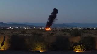 Start of fire on exploding semi truck on I40 near Kingman AZ