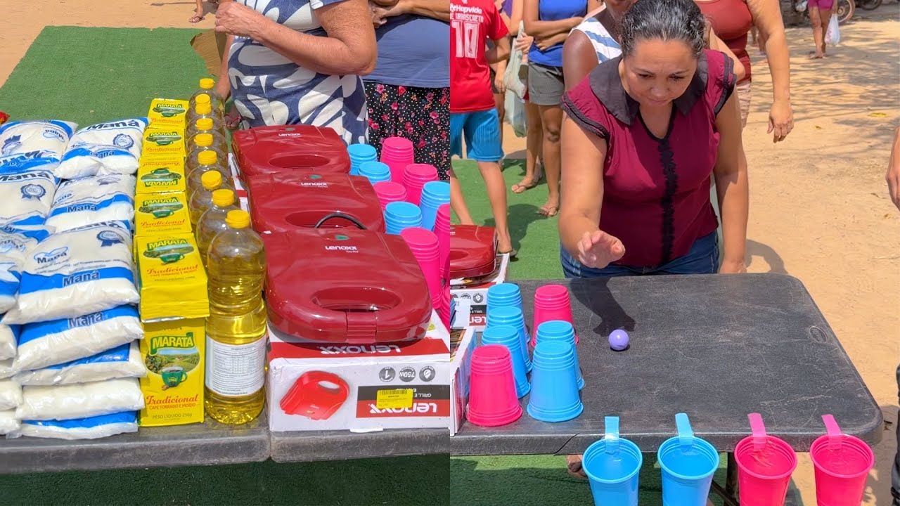 Acerte a bolinha nos copos e ganhe presentes!