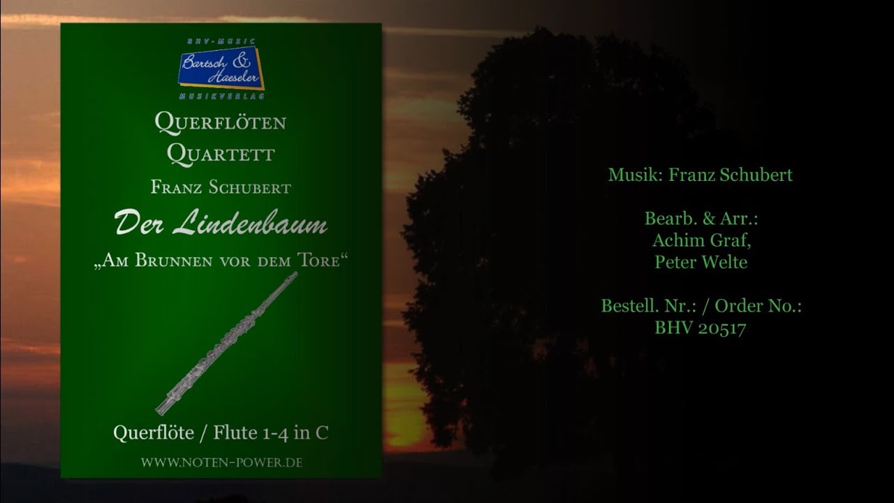 Der Lindenbaum, Am Brunnen vor dem Tore, für Flötenquartett von Franz Schubert YouTube