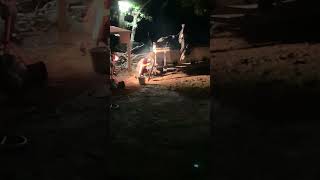 Welding on the boat trailer #lakelife #welding #boat #trailer #followme #night