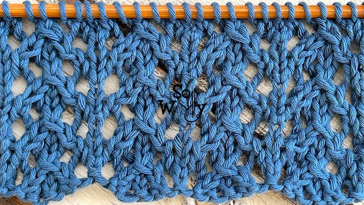 How to knit an easy Lace stitch pattern (4 rows only!) - So Woolly ...