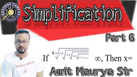 Square root infinite series questions | Simplification trick in Hindi |Part 6| Amit Maurya Sir