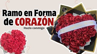 Tutorial | Heart-shaped bouquet for February 14th | Eternal Roses | Ribbon