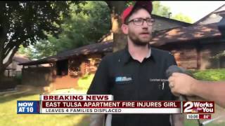 East Tulsa apartment fire injures young girl