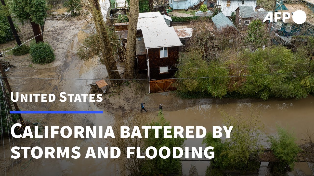 California coastal town battered by storms and flooding | AFP - YouTube