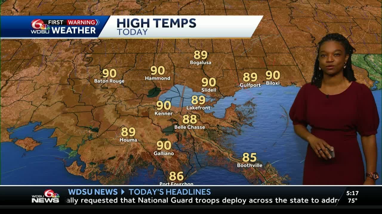 Hot and mostly dry Tuesday for your New Orleans forecast - YouTube