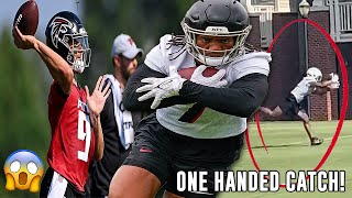 Bijan Robinson INSANE ONE HAND Catch ?? Falcons Training Camp Highlights