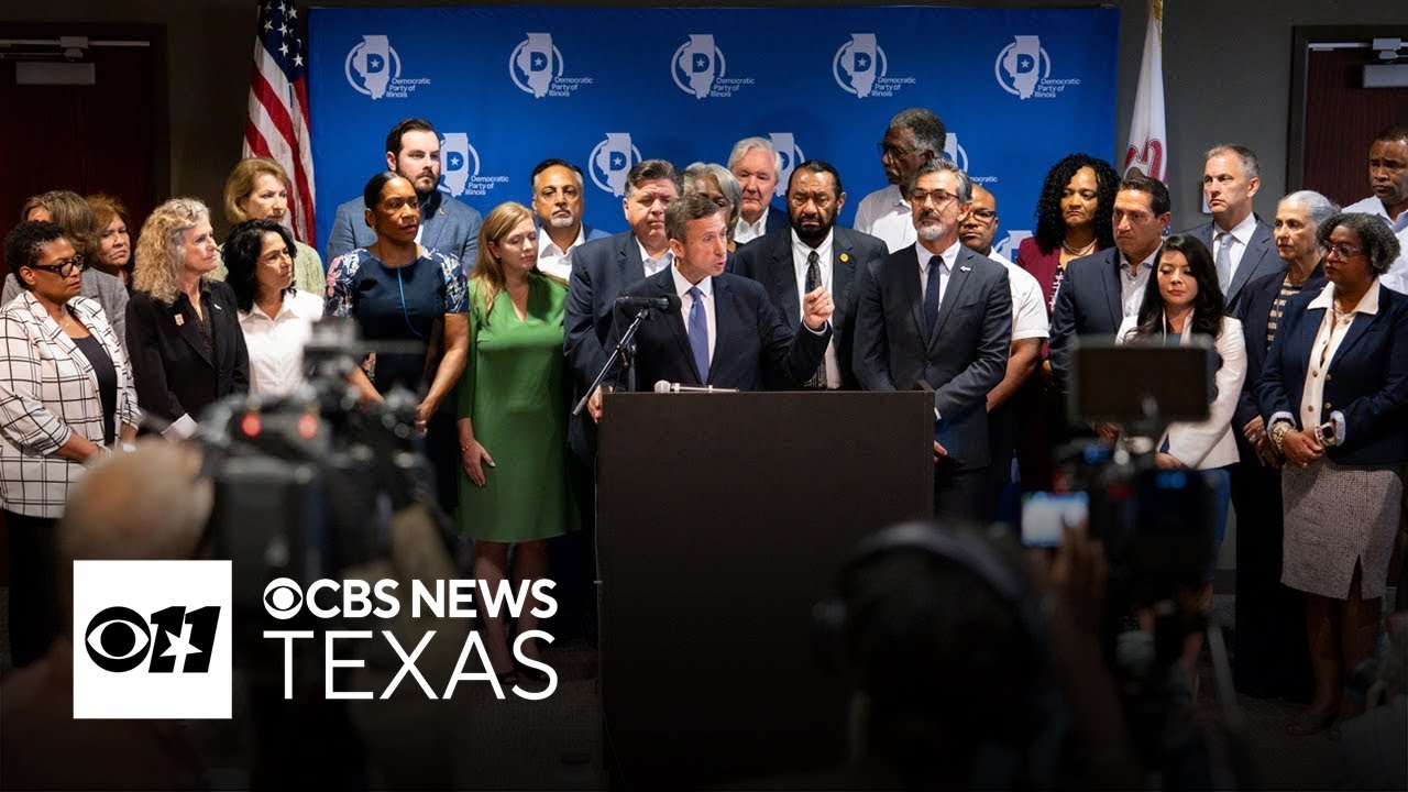 Texas House Democrats in Illinois amid redistricting showdown. - YouTube