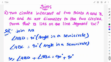 Two circles intersect at two points A and B. AD and AC are diameter to the two circles. Prove......
