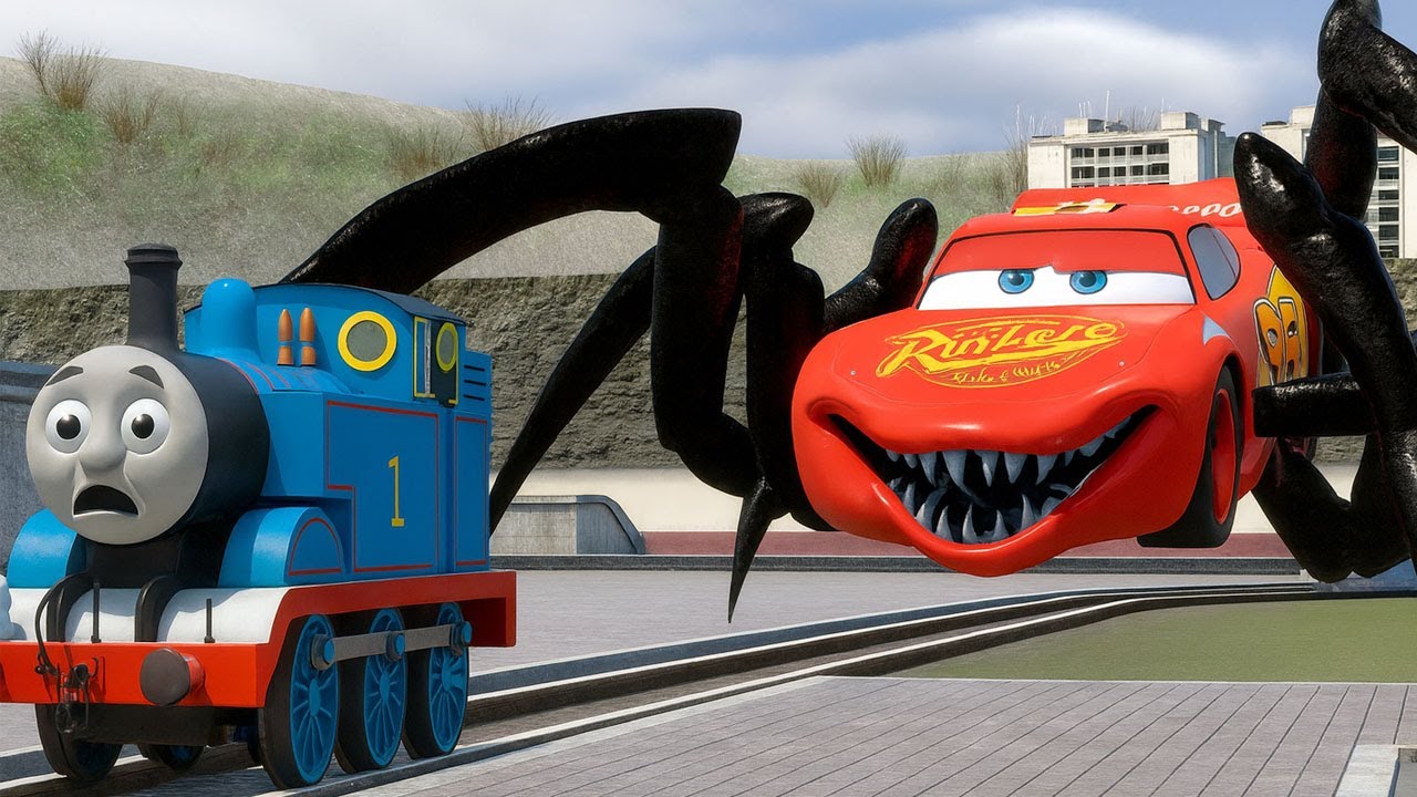 Thomas The Tank Engine meets Lightning McQueen Eater in Garry's Mod ...