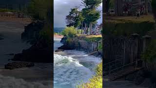 Marea alta con olas. Noja.