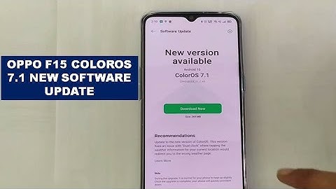Oppo F15 ColorOS 7.1 New Software Update