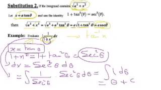 Trigonometric Substitution - MATH102