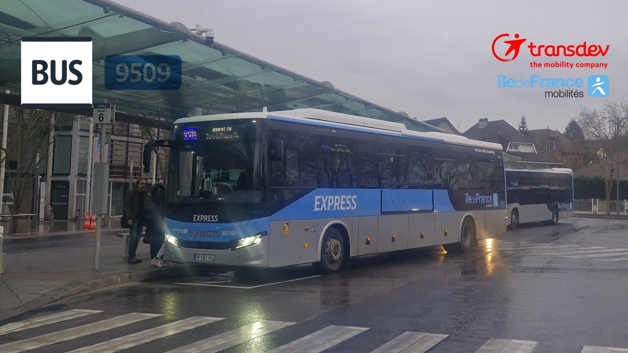 [Ligne 9509 Transdev Express Roissy] IVECO Crossway Natural Power IDFM n°257163 €6 #transdev #idfm