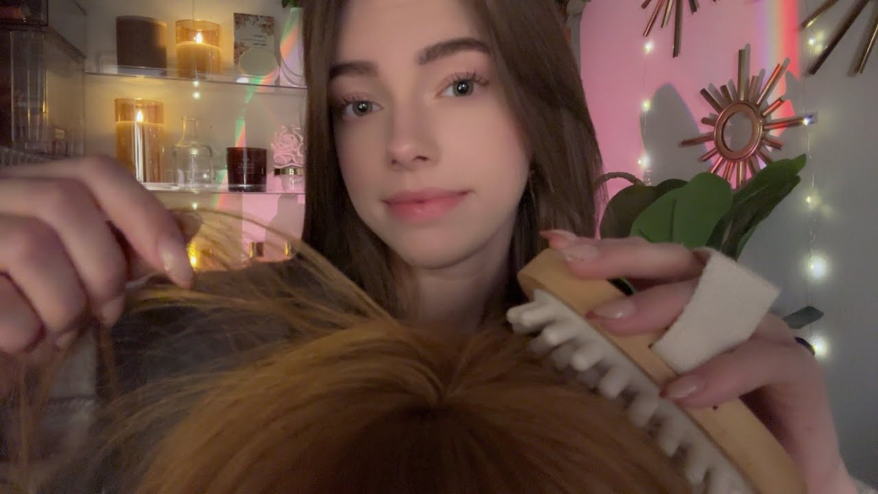 ASMR Playing With Your Hair Until You Fall Asleep💕(scalp massage, hair oils, gentle whispers)