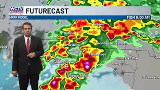 Showers overnight through Monday