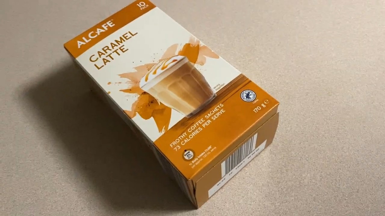Alcafé Caramel Latte Frothy Coffee Sachets | ALDI Coffee Unboxing - YouTube