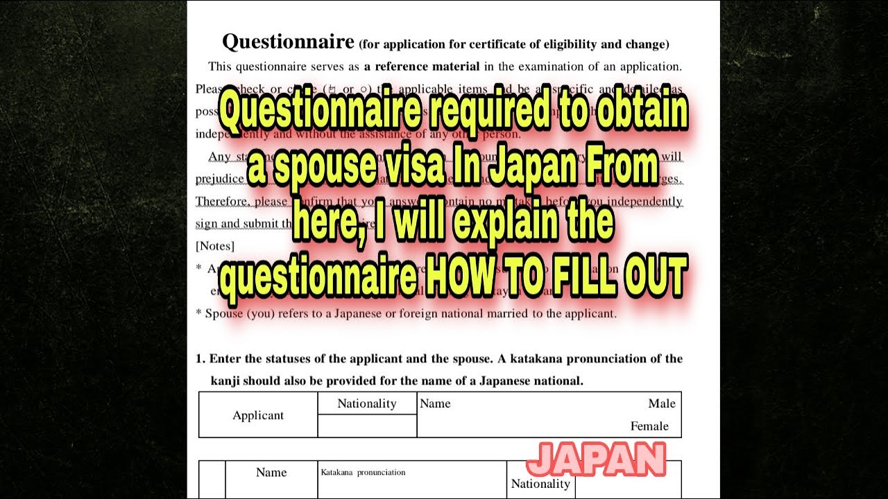 visit japan questionnaire