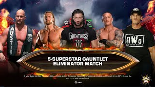 WWE 2K24 Roman Reigns, Randy Orton, Triple H, John Cena, Stone Cold, Gauntlet Eliminator  Match