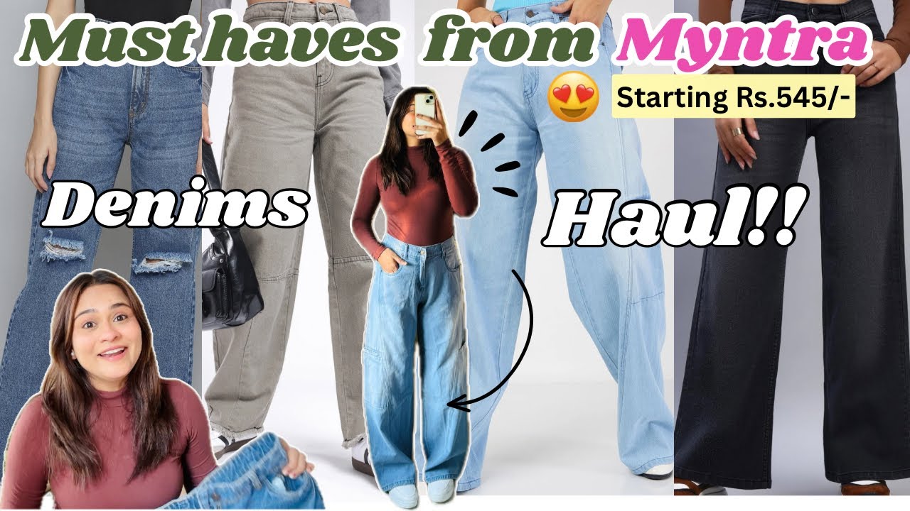 HUGE DENIMS HAUL from MYNTRA😍Trendy & Affordable Denims!Try On Haul ||hariyali #myntra 