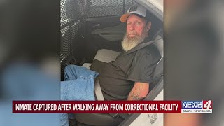 Inmate captured after walking away from correctional facility