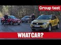 SEAT Arona vs VW T-Roc vs Citroen C3 Aircross 2019 review – small SUV group test | What Car?