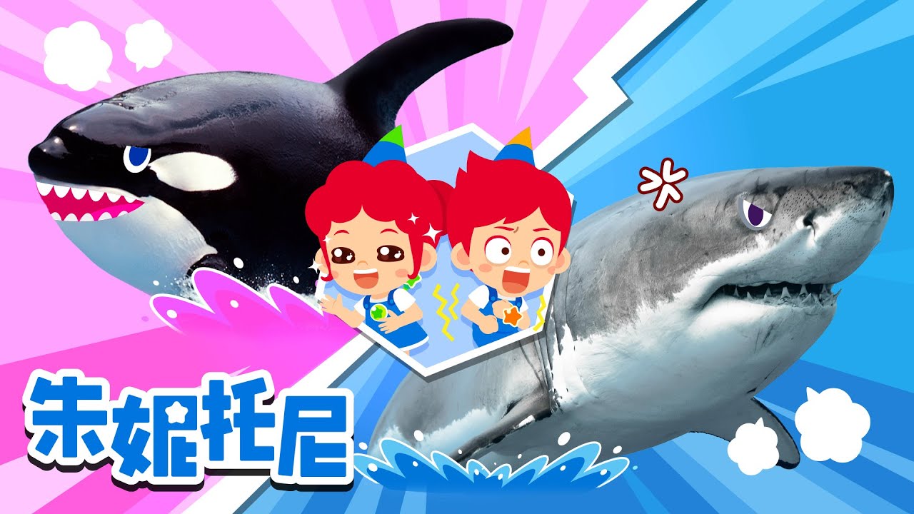 🏆谁是海洋之王？再对决！大白鲨 vs 虎鲸 | 鲨鱼和海底朋友们 | 海洋动物儿歌 | Kids Song in Chinese | 兒歌童謠 | 卡通動畫 | 朱妮托尼童話故事 | JunyTony