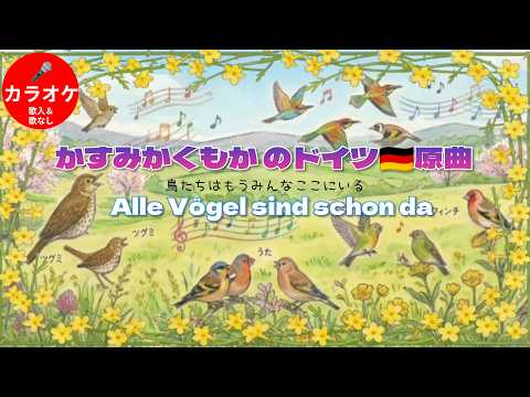 【🇯🇵霞か雲かの原曲🇩🇪カラオケ】Alle Vögel sind schon da🎤ドイツ語で歌おう Traditional Japanese Song かすみかくもか