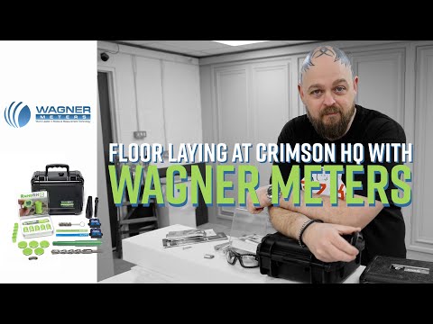 Floor laying at Crimson HQ with Wagner Meters Concrete Moisture Test Starter Kit+ with Rapid RH® L6