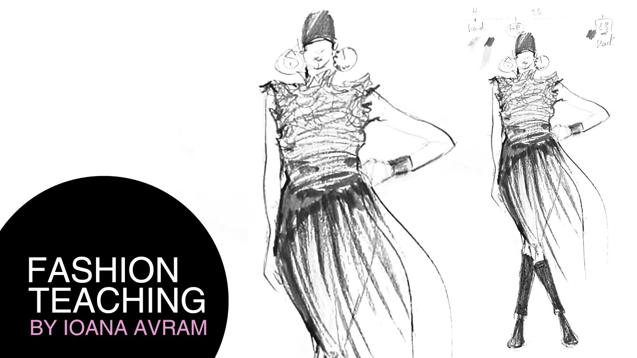 Fashion sketch step by step - YouTube