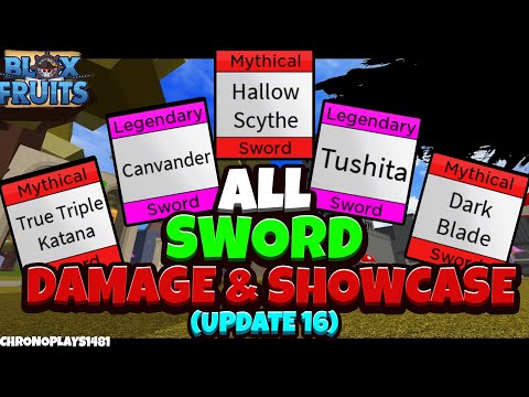 All Sword Damage and Showcase On A 25Mil Player [Update 16] - Blox Fruits Update 16 [Roblox]