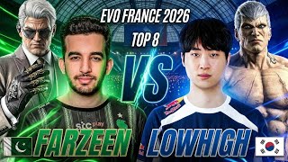Tekken 8 - LowHigh vs Farzeen | Evo France 2026 | Top 8 Winners Bracket