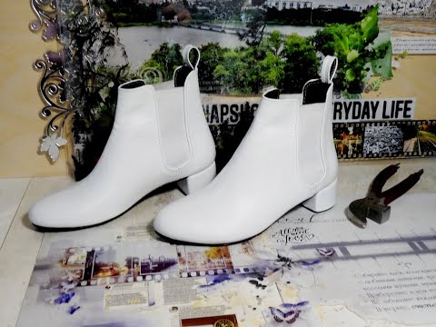 Женские ботинки Челси 2022 ✨, производство  |  process of shoemaking white Chelsea Boots ✒📐🔨