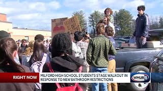 Milford High School students stage walkout to protest new bathroom restrictions