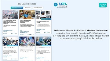 🌍 ACI Operations Certificate – Module 1: Financial Markets Environment