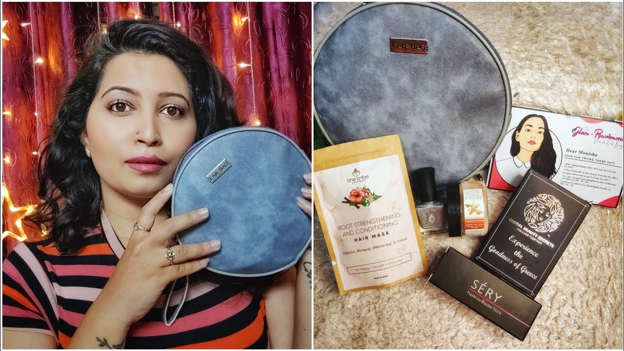 FAB BAG MARCH 2021 UNBOXING// GLAM-POWERMENT FAB BAG // SERY FLASHLIGHT BLUSHER STICK||Monisha Raj||