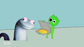 Lizard lizard lizard tries to get pizza from Sprunki