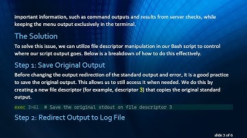 How to Redirect Bash Script Output to a Log File While Excluding Menu Display