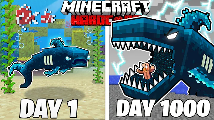 I Survived 1000 Days As A WARDEN SHARK in HARDCORE Minecraft! (Full Story)