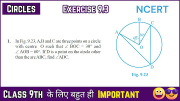 Circles class 9 | Exercise 9.3 Solution | Chapter 9 | NCERT | class 9 maths | #ncert