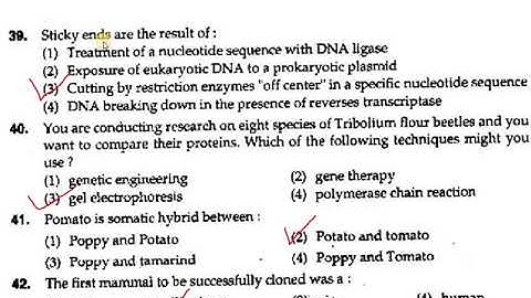 BHU M.Sc. Plant Biotechnology entrance (2015) MCQ
