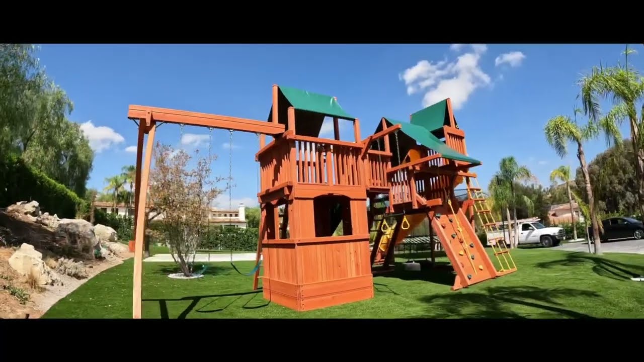 Woodplay Playsets Mega Set and Springfree Trampoline YouTube